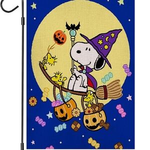 Peanuts Halloween Garden Flag - Blue and Yellow